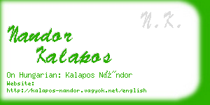 nandor kalapos business card